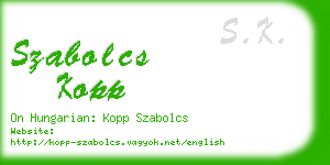 szabolcs kopp business card